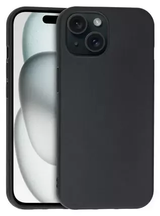 Silikon / TPU Hülle Apple A3090 iPhone 15 in candy schwarz - Schutzhülle