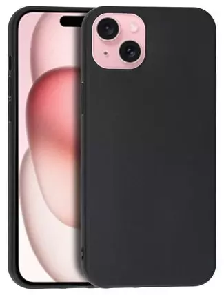 Silikon / TPU Hülle Apple A3094 iPhone 15 Plus in candy schwarz - Schutzhülle